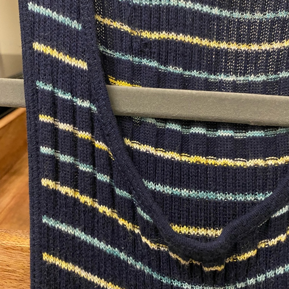 Splendid Navy Blue Ribbed Striped Maxi Dress - Picture 3 of 5
